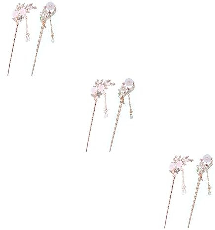 Beavorty 6stücke Vintage Haarnadeln Mit Blüten Und Quasten Elegante Haarstäbe Für Frauen Retro Haarschmuck Für Besondere Anlässe Für Fotoshootings Und Aufführungen