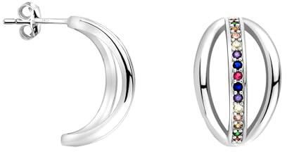 SOFIA MILANI - Damen Ohrringe 925 Silber - mit Zirkonia Steinen - Oval Ohrstecker