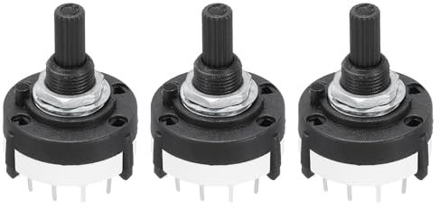 QUARKZMAN Interruttore Rotativo 1P12T a 1 Polo 12 Posizioni per Selezione di Banda, 1 Deck per Tv, Radio, Macchine Domestiche, 3 Pezzi