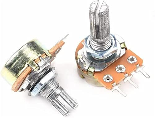 BKGWCSOR Industrielle Schalter, 5 Stück WH148 B1K B2K B5K B10K B20K B50K B100K B500K 3Pin 15mm Wellenverstärker Dual Stereo Potentiometer 1K 2K 5K 10K 50K 100K 500K Schalter (Size : 2K Ohm)
