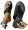 Onsoyours Hallux Valgus Sandales Femme Été Confortable Plates Tongs PU Nu Pieds Bout Ouvert Chaussures Orthopediques Sandales Pantoufles de Plage Vacances Slippers A Noir 38 EU
