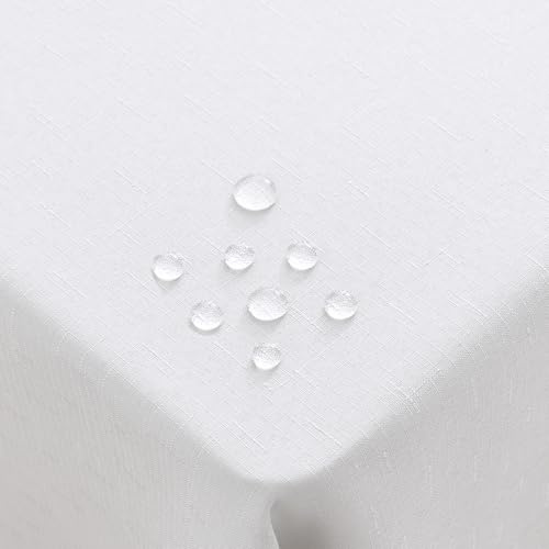 Homaxy Leinendeckeoptik Tischdecke Abwaschbar Eckig 80x80cm, Weiß | Tischtuch Leinendecke Wasserabweisend Abwischbare, Lotuseffekt Schmutzabweisend Tischwäsche Tafeldecke
