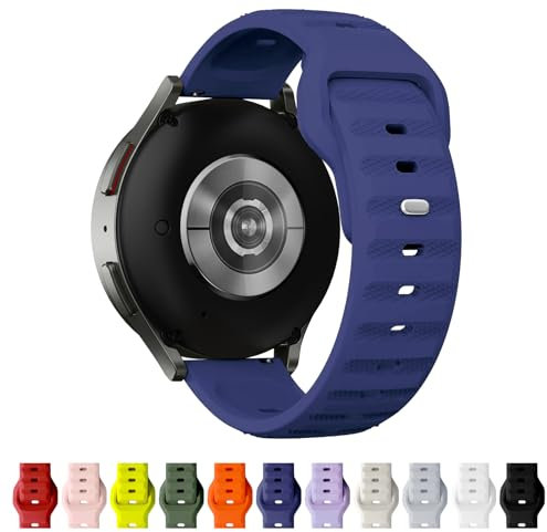TStrap Bracelet de Montre Silicone 20mm pour Homme et Femme, Boucle Réglable, Dégagement Rapide, Bracelet Montre Sport Bleu Nuit, Compatible avec les Montres Intelligentes