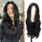 FESHFEN Lange Schwarz Perücken mit Pony, Geschichtete Perücke für Damen Frauen Natürliche Synthetik haare Perucken für Tägliche Party Cosplay, 65 cm