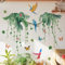 COVPAW Wandtattoo Tropische Pflanzen Papagei Blätter Wandaufkleber Baum Vogel Hängende Pflanzen Grün Wandsticker Kinderzimmer Wohnzimmer Schlafzimmer Flur Wanddeko (Parrots and tropical plants)