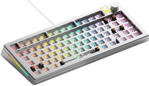 GLORIOUS GMMK 3 PRO HE Barebones Custom Keyboard Kit (Silver) | Hall Effect Magnetic Switches Support, 8000Hz Polling Rate, Modular Gasket System, Solid Aluminum Body, ANSI Form