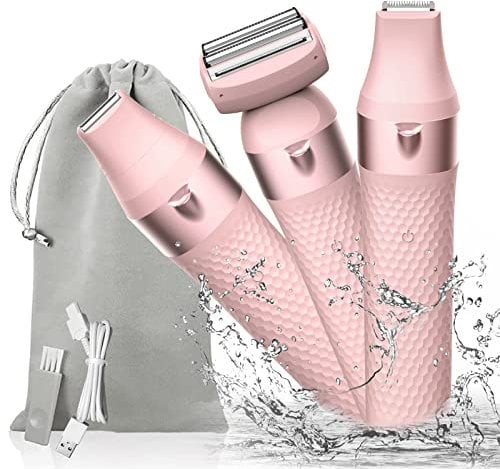 NDLTER Intimrasierer für Frauen Elektrisch, 3 in 1 Rasierer Damen Intimbereich Elektrisch mit Double Float Folien und Rutschfestem Silikongriff, Elektrorasierer für Bikinizone, Arme, Beine, Achseln