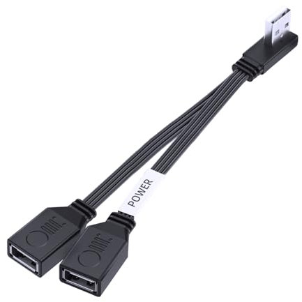 LANMINGLEL Cable de carga rápida de 90 grados PD 65 W USB 2.0 plano USB 2.0 macho a 2 hembras, cable doble USB divisor de transferencia de datos para teléfonos, tabletas, ordenadores portátiles de 10
