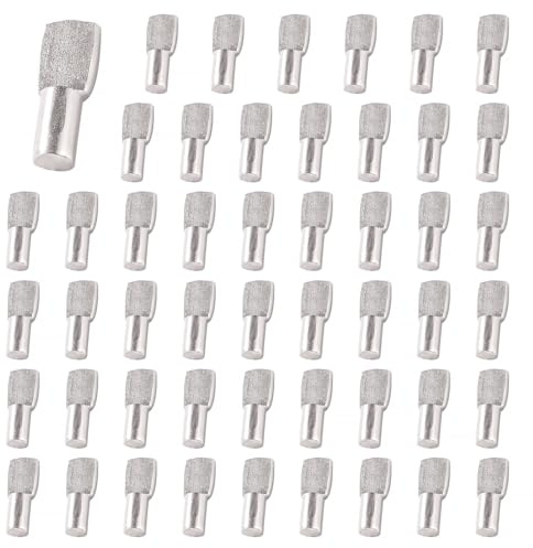 YIXISI 50 Pezzi 5mm Perni di Supporto per Mensole a Forma di Cucchiaio, Supporti Ripiani Armadio Supporto Mensole Staffe, per Mobili da Cucina