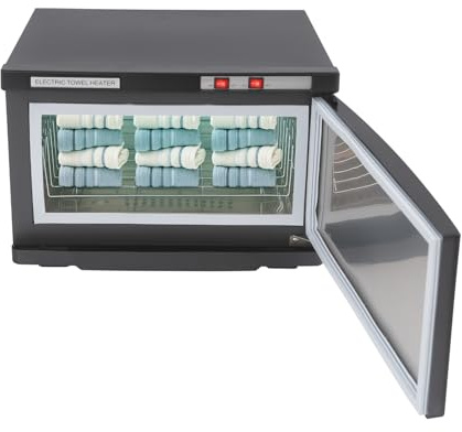 Toallero Calentador de Toallas Radiador Toallero Compresas Towel Toalla Calentador de Cabinet Caliente Esterilizador de Luz UV, 25 L, Radiación Electromagnética+Calefacción, Spa Y Baño (Negro)