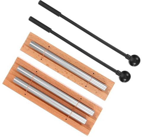 TOPPERFUN 2 Satz Holz Meditationsklangspiele aus Metallrohren mit Schlägel Gratfrei mit Hellen Tönen für Yoga und Achtsamkeitsübungen