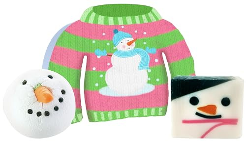 Bomb Cosmetics Christmas Bath Gift Set – Soap Bar & Bath Bomb with Essential Oils – Vegan, Cruelty-Free, Festive Jumper Box Pamper Gift (Frosty & Fabulous)