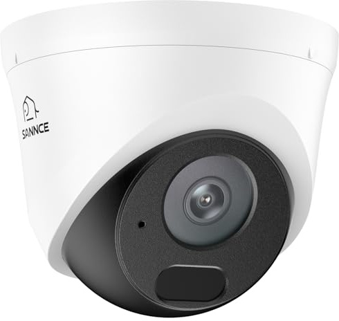 SANNCE 5MP PoE Überwachungskamera Aussen, 3K Dome IP Kamera Outdoor | Personen/Fahrzeugerkennung, Audio, APP Alarm, Nachtsicht 30m, IP67 IP67 Wetterfest, 2.8mm Weitwinkel, ohne Netzadapter