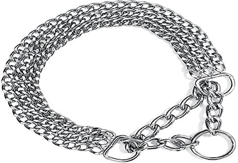 TRIXIE Zug-Stopp-Kettenhalsband Größe L–XL: Halsumfang 55 cm/2,5 mm in silber - stabiles Kettenhalsband 3-reihig für große bis sehr große Hunde, verchromt, leicht zu reinigen, 2267