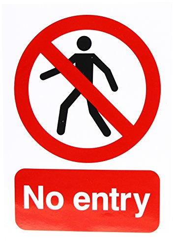 Signslab SR11190 ML01751S Warning Sign No Entry, A5, Self-Adhesive