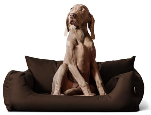 tierlando® NEMO Hundebett aus robustem Oxford 600D, Hundesofa mit herausnehmbarer Komfort-Matratze und waschbarem Bezug, für kleine & mittelgroße Hunde Größe: 100x80cm | Farbe: 01 Braun