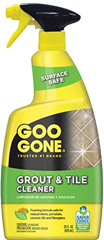 Goo Gone Grout & Tile Cleaner - 28 Ounce - Removes Tough Stains Dirt Caused By Mold Mildew Soap Scum and Hard Water Staining - Safe on Tile Ceramic Porcelain