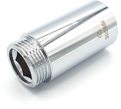 3/4 BSP (22mm) Pipe Thread Extension Female x Male Chrome Brass - 50mm Long