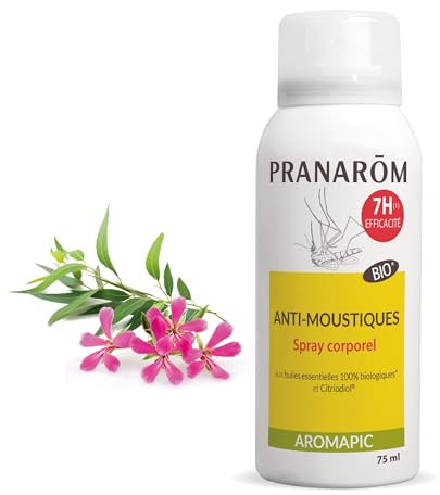 Pranarôm Aromapic Spray Corps Anti-Moustique Bio - Efficacité 7 Heures - Huiles Essentielles Naturelles et Biologiques - 75 ml