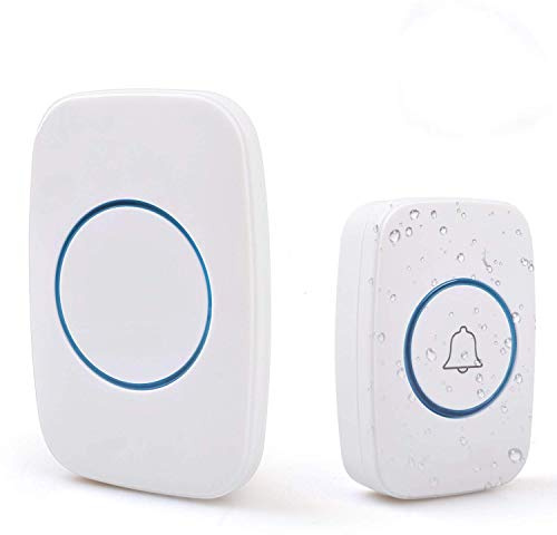 Wireless Doorbell, zhenxing Waterproof Door Bell Kit with 1 Plug-In Receiver and 1 Push Button Transmitter(Battery included) Operating at 500Feet, Adjustable Volume, 48 Chimes
