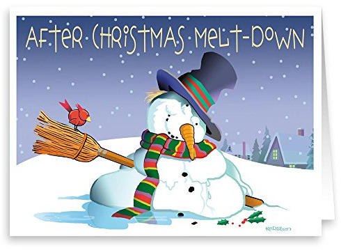 After Christmas Meltdown - Funny New Years Greeting Card - 18 New Year Cards & Envelopes