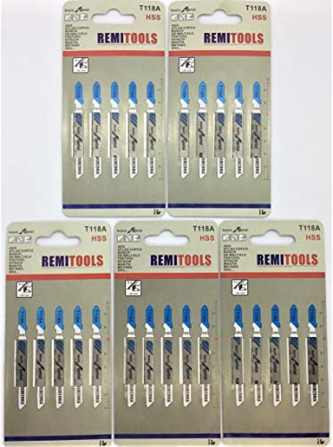 REMI TOOLS LTD 25 x T118A Jigsaw Blades Compatible With Bosch, Dewalt, Makita, Milwaukee and Many More Brands