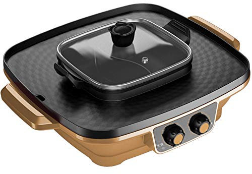 Gourmet BBQ Charcoal Grill and Offset Smoker,Electric Grill 2 in 1,Elektrische Hot Pot Elektrische Barbecue Elektrische Backform,Integrierte Kochtopf,Teppanyaki Electric Grill,Electric Induction