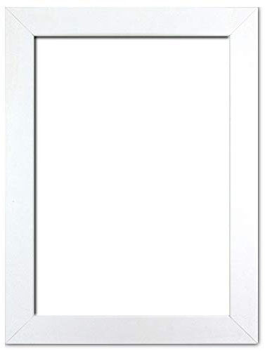 Holzwerkstoff Bilderrahmen Carla 48 x 64 cm mit weißer Rückwand 64x48 cm, hier Weiß matt mit Kunststoffglas Antireflex 1mm