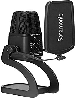 Saramonic Multi-Pattern Großmembran-Kondensatormikrofon mit USB, USB-C & Dual-XLR-Ausgangskabel für Computer, Android & Pro Mixer oder Vorverstärker (SR-MV7000)