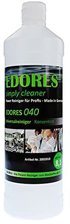 Edores-40 Universalreiniger, Konzentrat, Reinigungsmittel zum Reinigen von lackierten Flächen, Kunststoffteilen, Kunststofffußböden und zum Entfernen von Flecken auf Teppichen und Textilien, 1 Liter