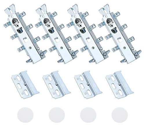 OTOTEC 4 Stück Schrank-Hängehalterung mit Wandplatte, Abdeckkappe, Universal-Schrank-Wandhalterungen, Schrankhalter für Küche, Schlafzimmer, Esszimmer, Silber