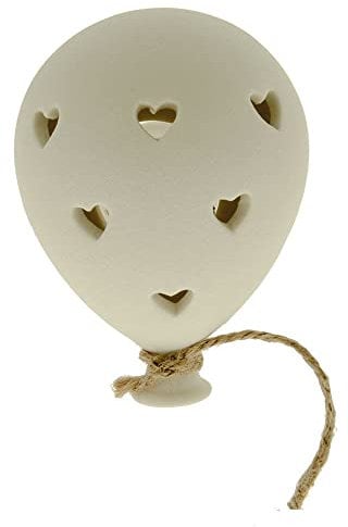 BOLLA Palloncino led in ceramica biscottata 9 cm BOMBONIERA Bianco