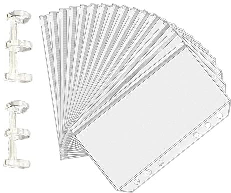 Rundstricknadeltaschen aus PVC, A6, wasserdicht, transparent, mit Reißverschluss, 2 Dreiringordner für Rundstricknadeln, Tasche, Kabelstricknadeln, Aufbewahrung, runder Stricknadelhalter, 15 Stück