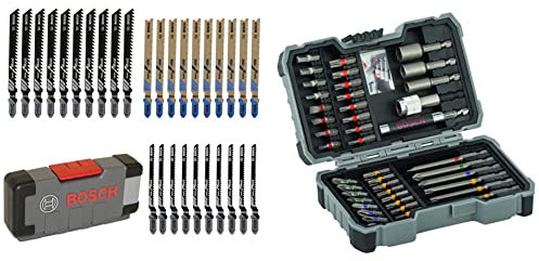 Bosch Professional Set Da 30 Pezzi Di Lame Per Seghetto Alternativo Basic For Wood And Metal, Nero & Bosch Professional 43 pz. Set di bit di avvitamento e giradadi