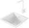 Práctico Fregadero De Acero Inoxidable Blanco Mini Fregadero De Un Seno para Balcón con Barra Lavabo para Lavavajillas Doméstico Fregadero Bajo Encimera con Grifo (Color : Blanco, S : 32 * 32 * 21cm)
