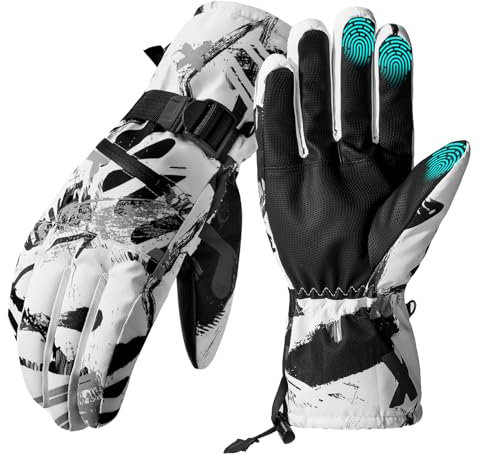 Skihandschuhe Herren Damen, Touchscreen-29℃ Kältefest, Wasserdichte Winterhandschuhe, Thermohandschuhe für Skifahren, Snowboard, Radfahren, Laufen, Klettern, Wandern | Ski Gloves Warm Winter-Unisex