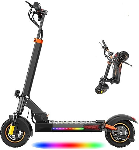 Electric Scooter 12.5Ah Battery 10'' Off-Road Fat Tire for Adults Teens, Triple Shocking Proof, 500W Motor, 25-40 KM Range, Max Speed 25KM/H, Ealirie Folding E Scooter