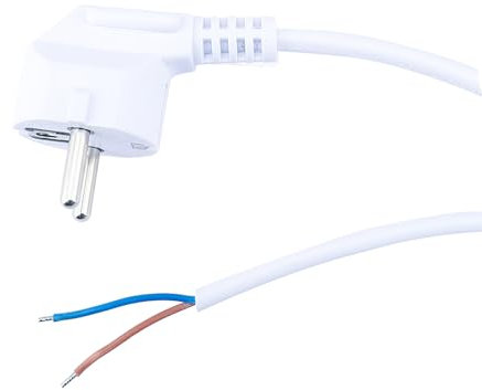 VIEVRE Schuko Stecker mit Kabel, 1,5M Stromkabel 2 Polig, Stecker 2 Polig mit Kabel, Anschlusskabel Eurostecker, Anschlusskabel mit Stecker, Stromkabel mit Stecker 2 x 0,75 mm²