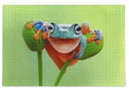 IGHSNZUH 500-Teiliges Puzzle, Lustiges Tier-Frosch-Puzzle, Lustiges Spielzeug-Familienspiel Für Pädagogisches, Intellektuelles Dekomprimieren/Mehrfarbig/1000 Stück