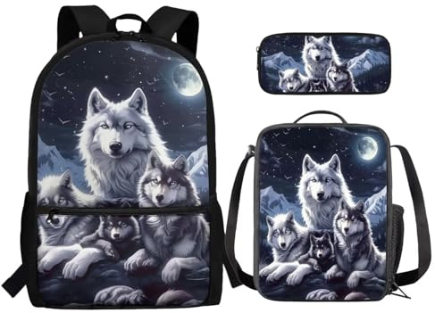 Howilath Kids Backpack and Lunch Bag Set for Elementary Middle School 3 in 1