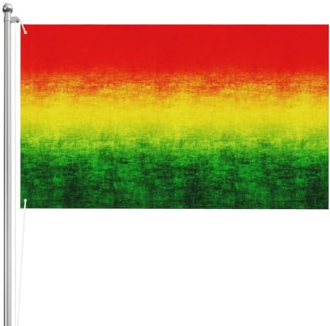 Drapeau, drapeau extérieur double face 3x5FT Drapeaux de jardin Tapisserie Drapeaux de fête de jardin de vacances,Dégradé Rouge Jaune Vert