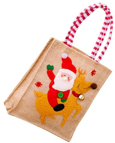 Cabilock Bolsa De Mano Navideña con Asa Gran Capacidad Reutilizable para De Fiesta para Guardar Dulces Chocolates Y Alimentos