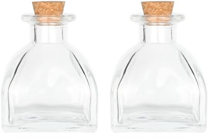 Magic Season Decorative Glass Bottles with Cork Stoppers (50 ml Yurt-Shaped Bottles / 2 Pcs)