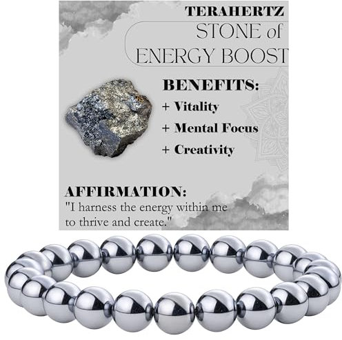 Bivei Terahertz - Energieschub Perlenarmband für Frauen 8mm Semi Precious Natural Stone Stretch elastischen Schmuck Yoga Geschenke