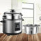 THEGA Olla Arrocera - Olla Arrocera Doméstica De Acero Inoxidable, Olla Arrocera Saludable Sin Recubrimiento, Olla De Cocción Lenta Digital con Vapor hacia Arriba Y hacia, Revestimiento Engrosado(4L)