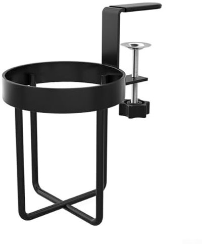 Wall Mounted Desk Cup Holder for Office and Home Space Saving Drink Storage Solution (Black cup holder)