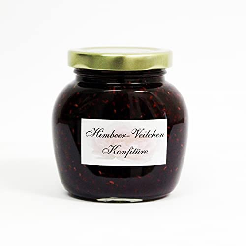 Himbeeren - Veilchen Konfitüre 250 g - handgemacht - | aus blauen Duftveilchen hergestellt -