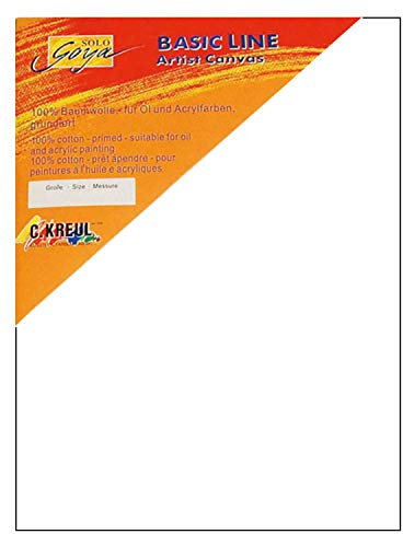 KREUL 63040 - Solo Goya Stretched Canvas Basic Line, Keilrahmen ca. 30 x 40 cm, mit Leinwand aus Baumwolle 4 fach grundiert, ideal für Öl, Acryl-und Gouachefarben