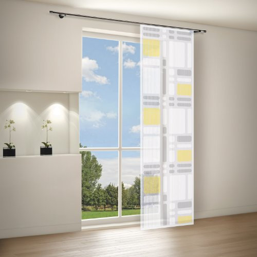Flächenvorhang Scherli Schiebevorhang Dekostoff 245 x 60 cm H/B gelb Schiebetechnik enthalten