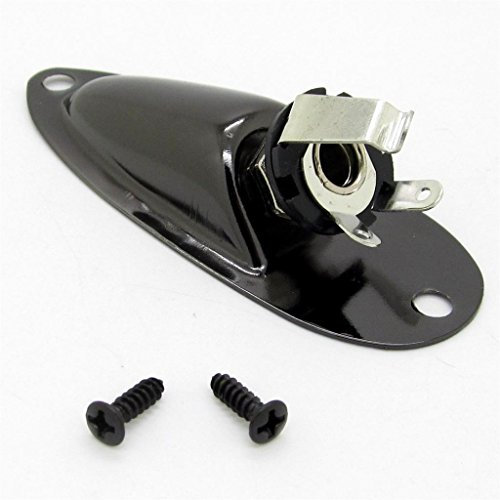 Black Boat Style 1/4 Guitar Pickup Output Input Jack Plug Socket for FD Strat Guitar